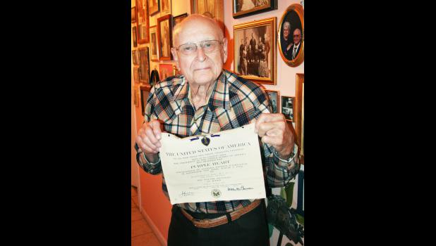 Robert Stapel, a Jackson County native living west of Meriden, earned his Purple Heart in the Korean War. (Photo by Brian Sanders)