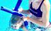 The first round of group swim lessons was held at the Holton swimming pool last week with a second session to be held July 13-17. Here, lifeguard Kamber Wommack (at right) is shown helping Chandler Strube (at left) during a Level 1 lesson. An average of 80 to 90 people have been visiting the pool each day this summer. (Photo by David Powls)