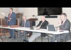 All four of Jackson County’s representatives in the Kansas Legislature — shown from left to right, Sen. Dennis Pyle and Reps. Randy Garber, Ron Ellis and Francis Awerkamp — attended Saturday’s legislative forum at the Jackson County Courthouse. (Photo by Brian Sanders)