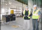 Construction of the new elementary in Holton has moved inside, with new window frames, windows and doors scheduled to be installed soon. In the photo above, David Lassiter (left), job superintendent for Nabholz Construction, is pictured inside the new school with Holton Superintendent Dennis Stones. 