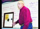 Julian Siebert of rural Westmoreland visited Holton Middle School on Monday afternoon to talk about his experiences as a "buck private" in World War II and as a prisoner of war in a German camp. Students at HMS have been studying WWII history and were appreciative of the chance to hear from someone who experienced it firsthand.
