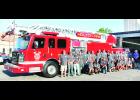 In the photo above, members of the Holton Fire Department and the Holton City Commission are shown in front of the city’s new “first-out” fire engine.