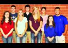 King and queen candidates for Holton High School’s homecoming are pictured above. Queen candidates are, front row, from left, Maddie Foster, Holly Karn, Mackenzie Moore and Maggie Pruitt; king candidates are, back row, from left, Mason Barta, Kaden Brandt, Justin Pool and Brandt Rose. The royalty crowning will be held Friday evening at 6:30 p.m. prior to the start of the football game. (Photo by Ali Holcomb)