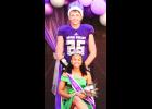 Royal Valley seniors Levi Parrett (standing) and Marissa Jackson (seated) were named homecoming king and queen prior to Friday night’s game against Holton. 