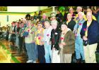 Veterans in attendance at Jackson Heights' Veterans Day assembly on Tuesday morning received red carnations from Heights students as thanks for their military service. 