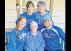 Four generations of the Ethel Ann and the late Charlie King family have all graduated from HHS and are celebrating milestone class reunions this month. Family members include (front row, from left) Abri Alley (2025), Ethel Ann King (1955), Taygen Fletcher (2020); (back row, from left) Lindsay Alley (2000) and Debby Knouft (1975). (Submitted photo)