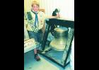 Kyle Figge of Holton, a member of Holton Boy Scout Troop 64, is raising funds to build a bell mount at Holton’s Public Safety Building for the placement of this bell, which was purchased in the late 1800s by the Linscott family for use at the old racetrack southwest of the city. (Submitted photo)