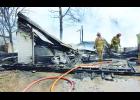 A fire destroyed a home on 98th Road in the southern part of Jackson County on Wednesday, March 16. No one was in the home during the incident, it was reported. Fire departments from Hoyt, Mayetta, Soldier Township and the Prairie Band Potawatomi Nation responded to the scene. (Photo courtesy of the Jackson County Sheriff’s Office)
