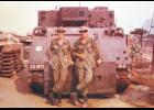 Jim (left) and Ernie Gerhardt posed for this 1969 photo during a break in the action in Vietnam. The Gerhardt brothers served in the same military unit that year in Vietnam.