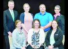 Holton Community Hospital recently received an Award of Merit from the Kansas Healthcare Collaboration.  Pictured include (front row, from left) HCH staff members Loretta Fitzgerald, safety officer; Mandy Bontrager, director of nursing, home health and hospice; Cody Utz, director of quality; (back row, from left) Kurt Scott, president of KaMMCO Foundation; Sarah Gideon, risk manager; Brandon Speer and Kendra Tinsley, KHC executive director. (Submitted photo)