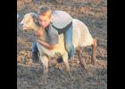 Luke Simmons (shown above) gets a good grip on his sheep and tries to hang on while competing in the Mutton Busting competition at the fifth annual Jackson County Rodeo at the Northeast Kansas Heritage Complex arena on Friday night.