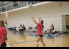 This photo shows Holton’s Olivia Yingst serving the volleyball. Yingst will be a freshman this year.